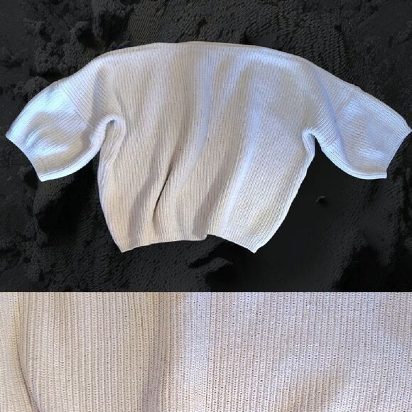VTG San Miguel White Cable Knit 100% Cotton Oversized Sweater Medium - Picture 2 of 15